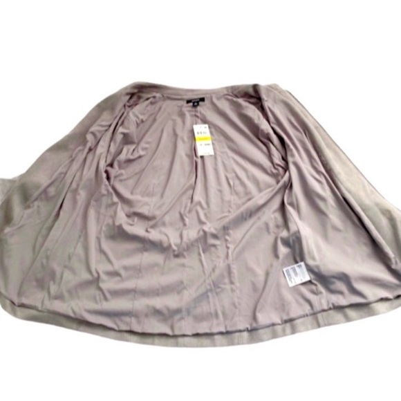 Alfani Women’s Modern Metal Gray Faux Suede Zip Up Jacket, Size Medium - Picture 6 of 13